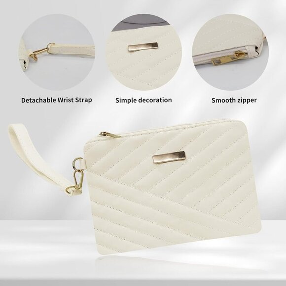 Women’s Leather Wristlet Wallet with Large Capacity Slim Phone Purse - Picture 3 of 7